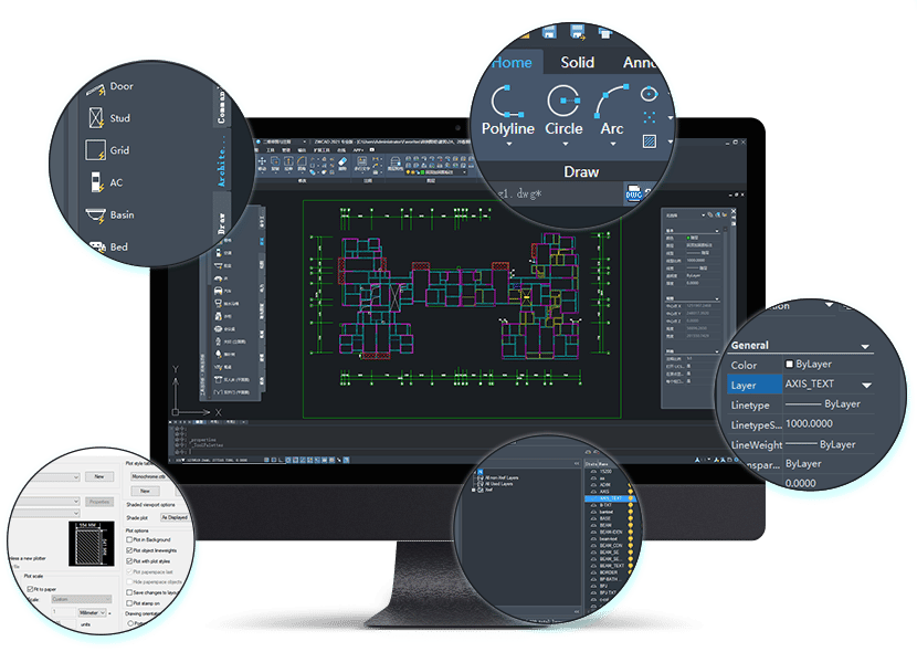 Interface do software CAD GstarCAD 2027